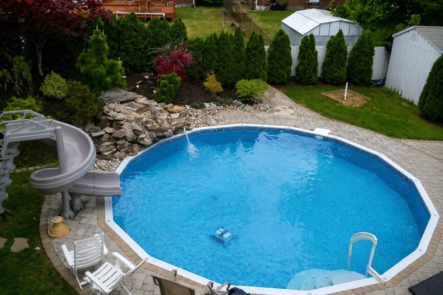 Pool photographed by Franklin Pool Service